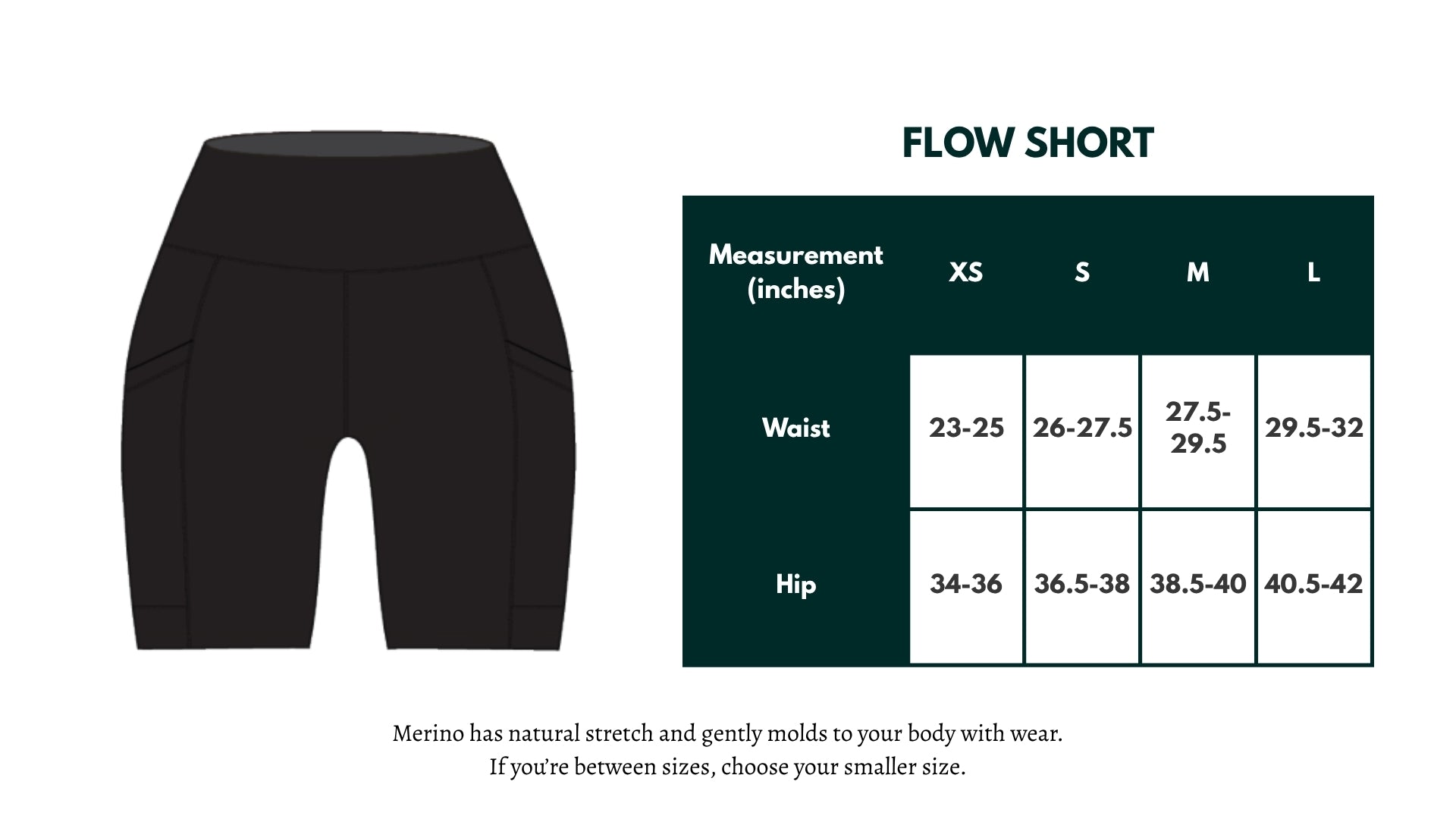 Size chart for Flow Short