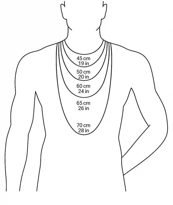 Size chart for Pendant Necklace